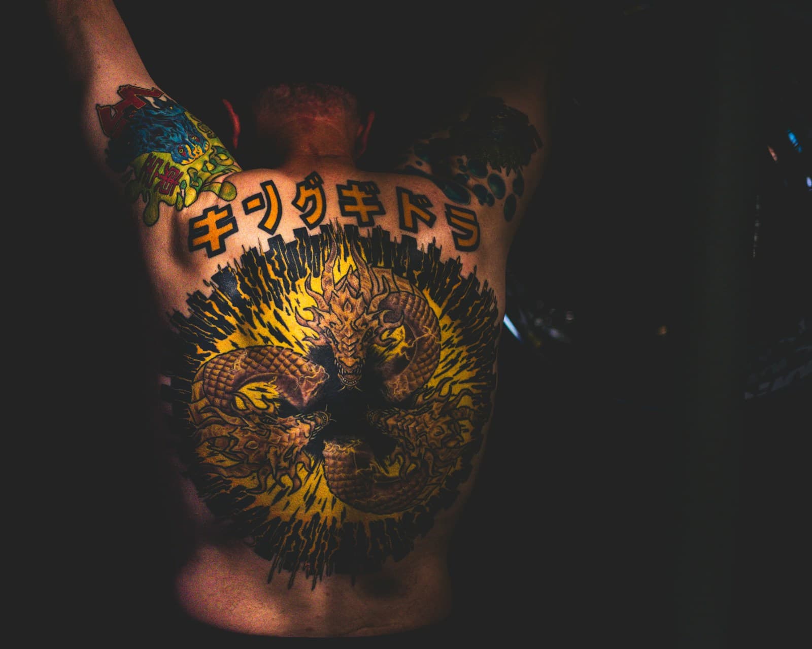 Sacred geometry backpiece by Artana, The Road Ink Tattoo Ubud