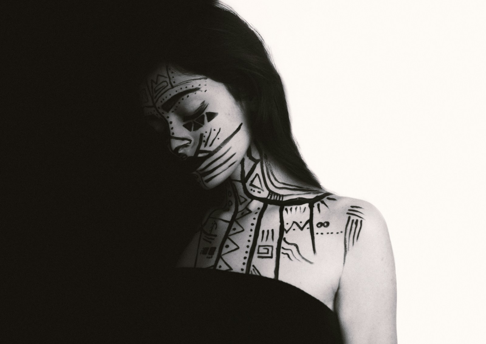 Artistic black and white realism piece by The Road Ink Tattoo